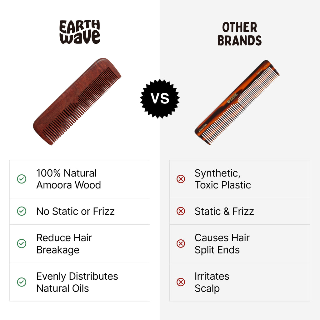 Amoora Wooden Hair Comb