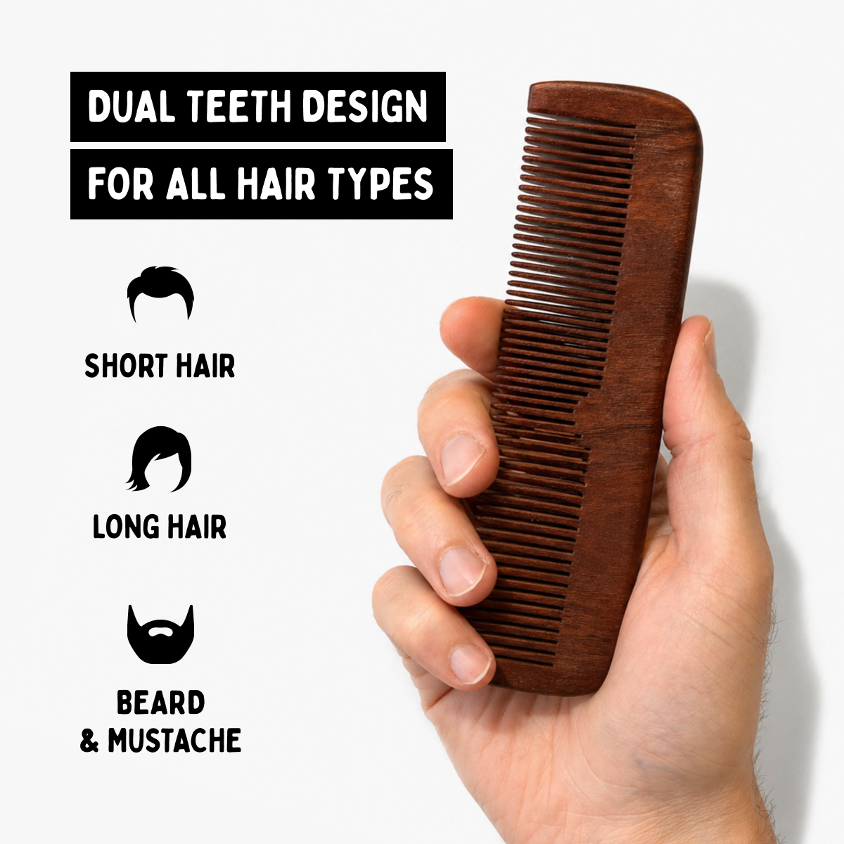 Amoora Wooden Hair Comb