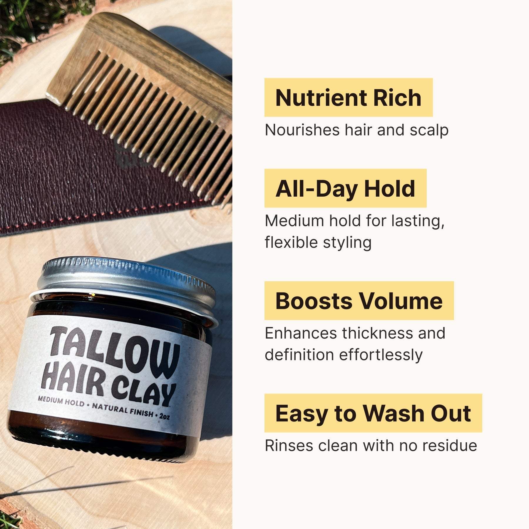 Benefits of using tallow hair clay