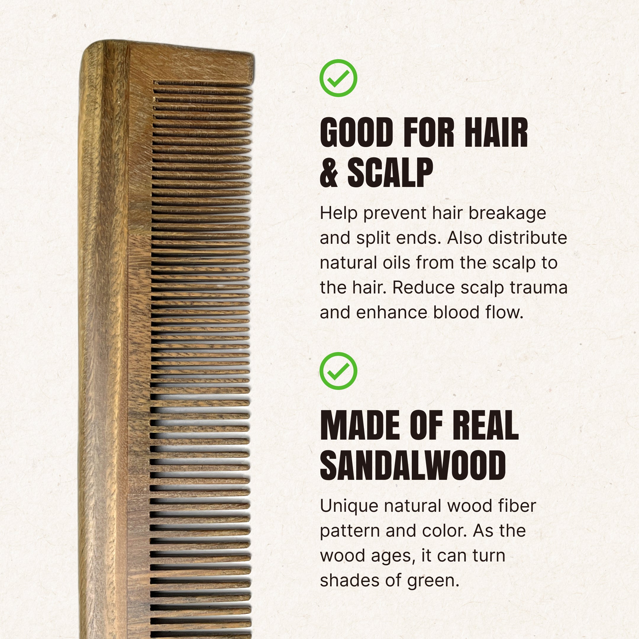 Sandalwood Hair Comb