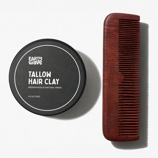 Tallow Hair Clay + Wooden Hair Comb